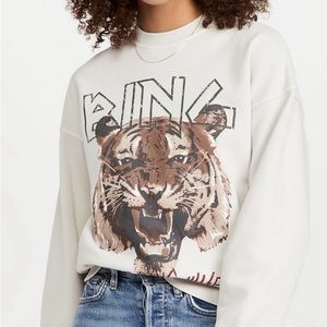 Grayish Ivory Anine Bing Tiger Sweatshirt Size Small